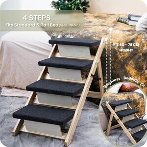 Wood Pet Stairs & Ramp for Small/Medium Dogs and Cats